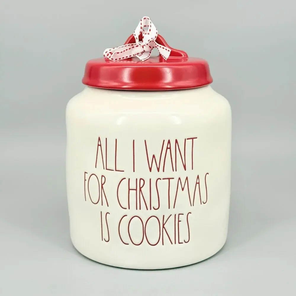 Rae Dunn Artisan Collection All I Want For Christmas Canister Cookie Jar
